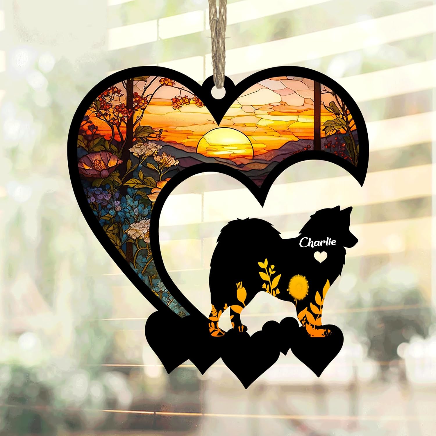 American Eskimo Suncatcher Ornaments