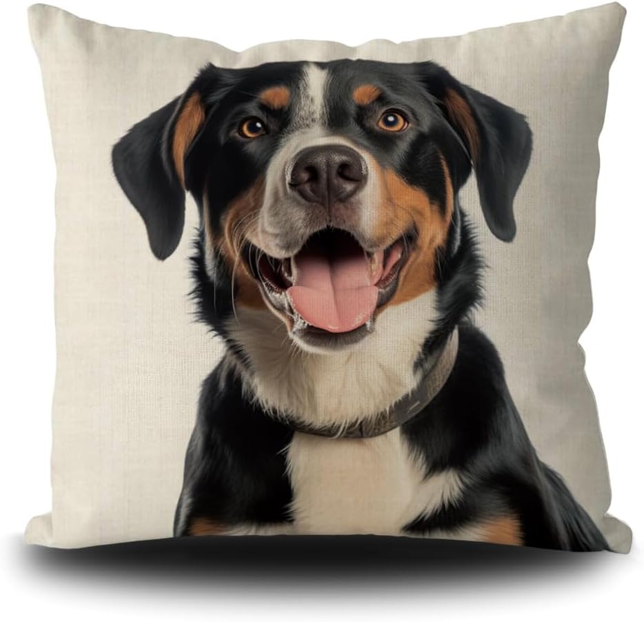 Entlebucher Swiss Mountain Dog Throw Pillow