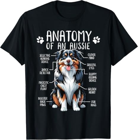 Anatomy Australian Shepherd Dog T-Shirt