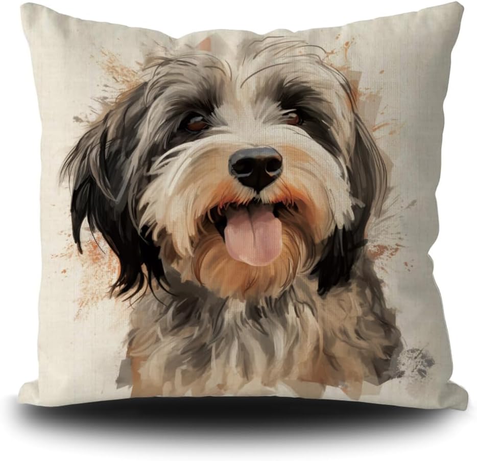 Tibetan Terrier Dog Throw Pillow