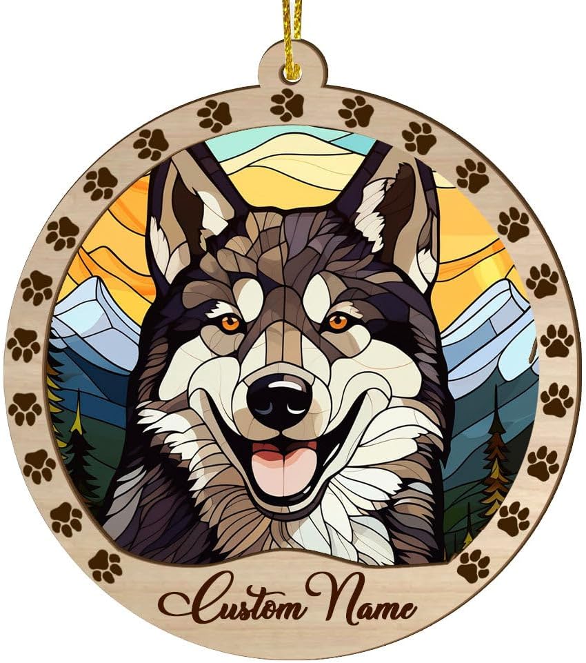 Alaskan Malamute Dog Christmas Ornaments