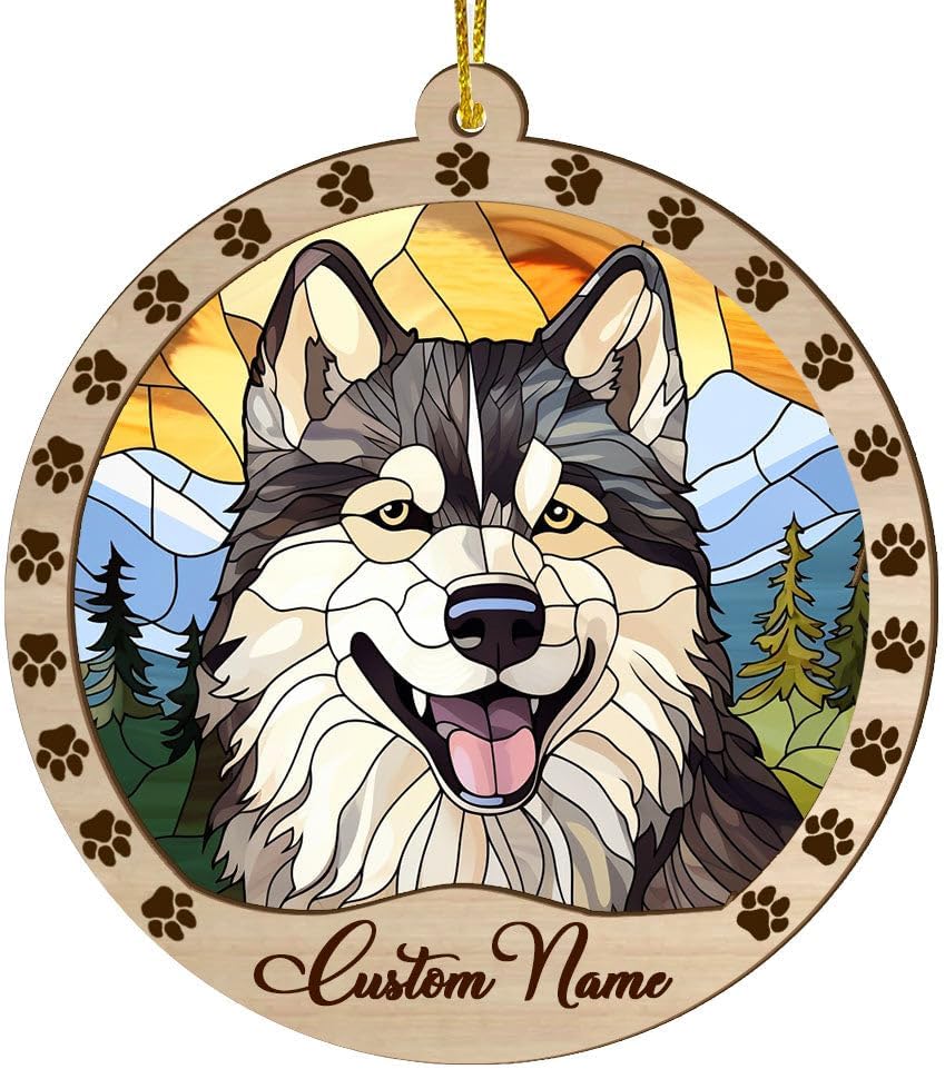 Alaskan Malamute Dog Christmas Tree Ornaments