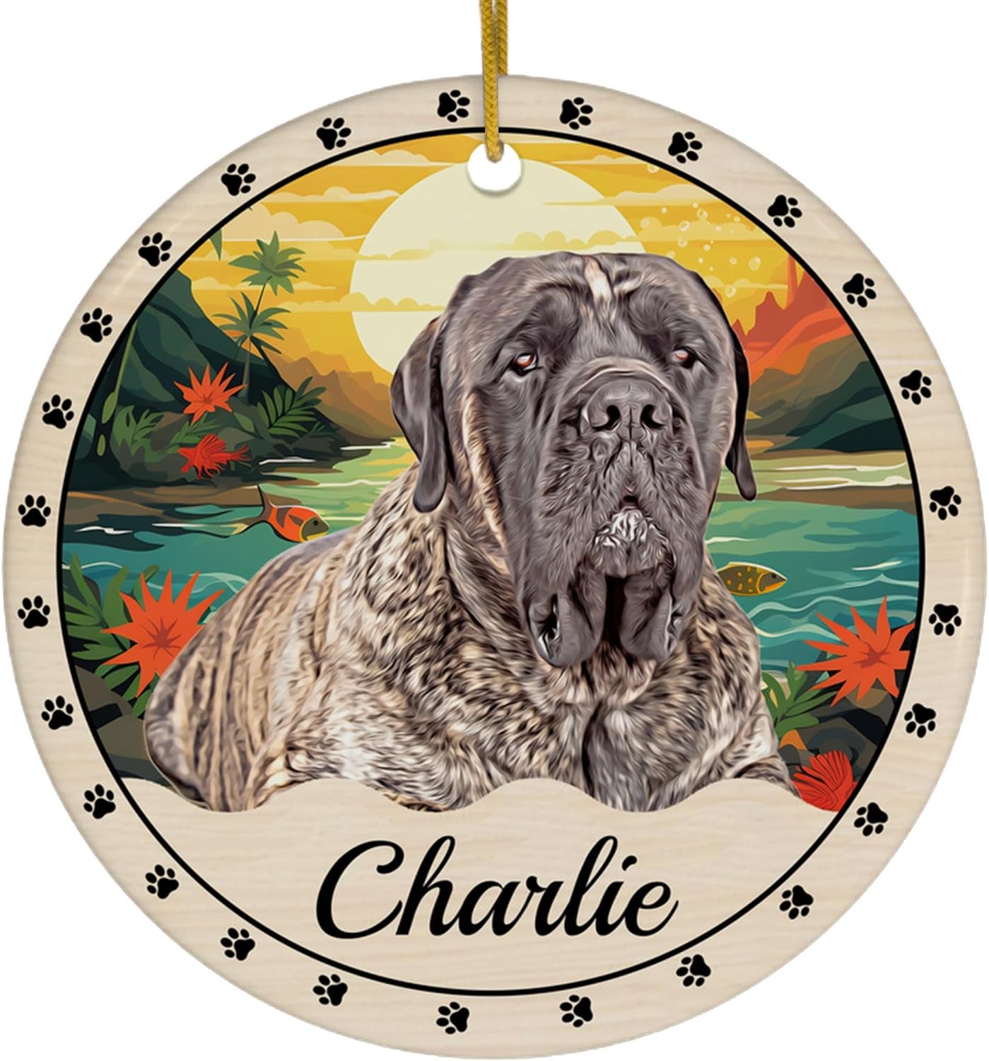 English Mastiff Dog Christmas Ornament