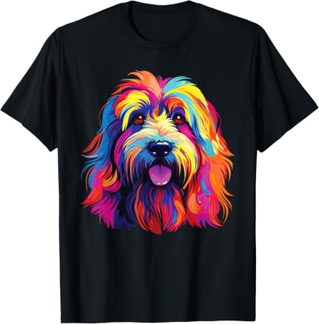 Watercolor Colorful Bearded Collie Dogs T-Shirt