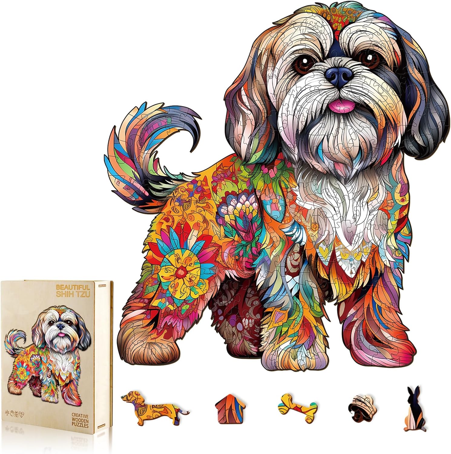 Shih Tzu Dog Wooden Jigsaw Puzzle