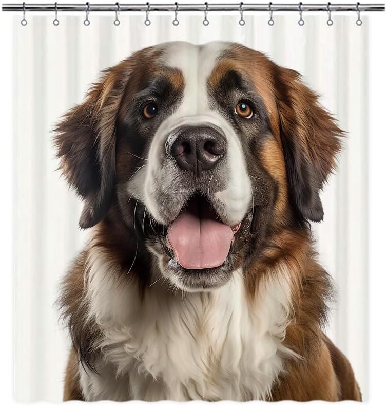 Saint Bernard Dog Shower Curtain