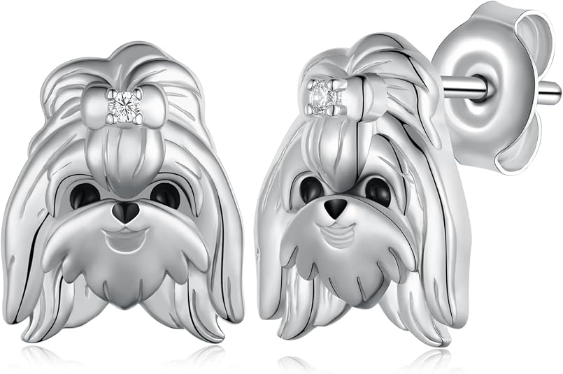 Shih Tzu Dog Stud Earrings
