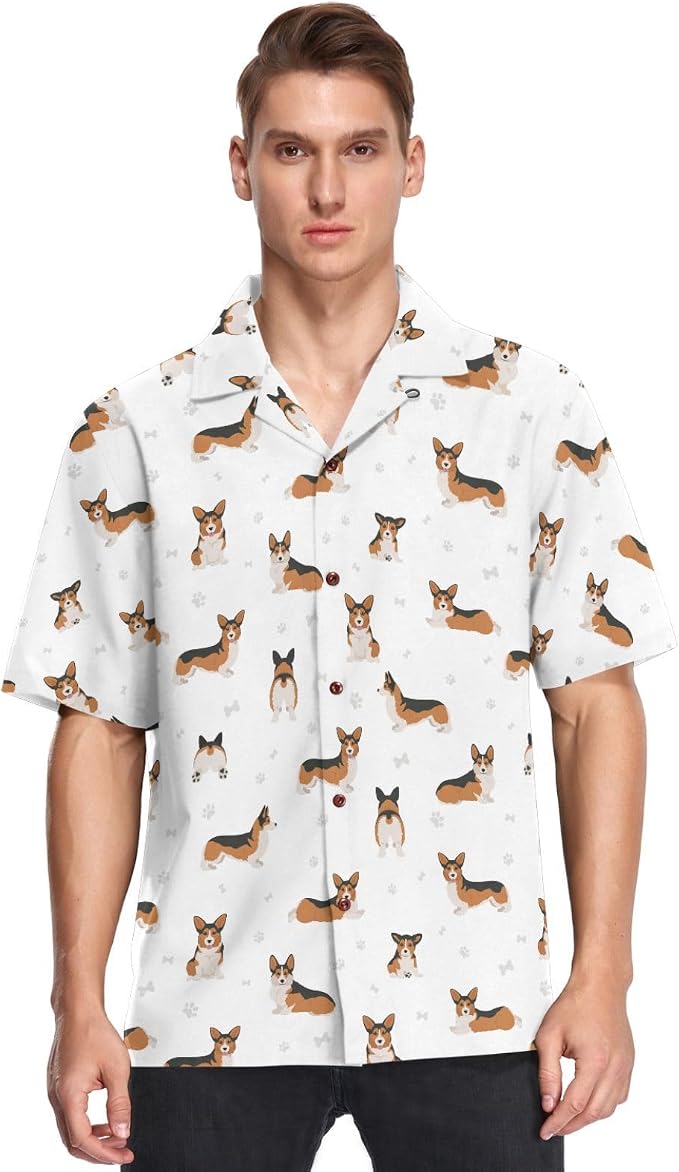Corgi Dog Mens Dress Shirt