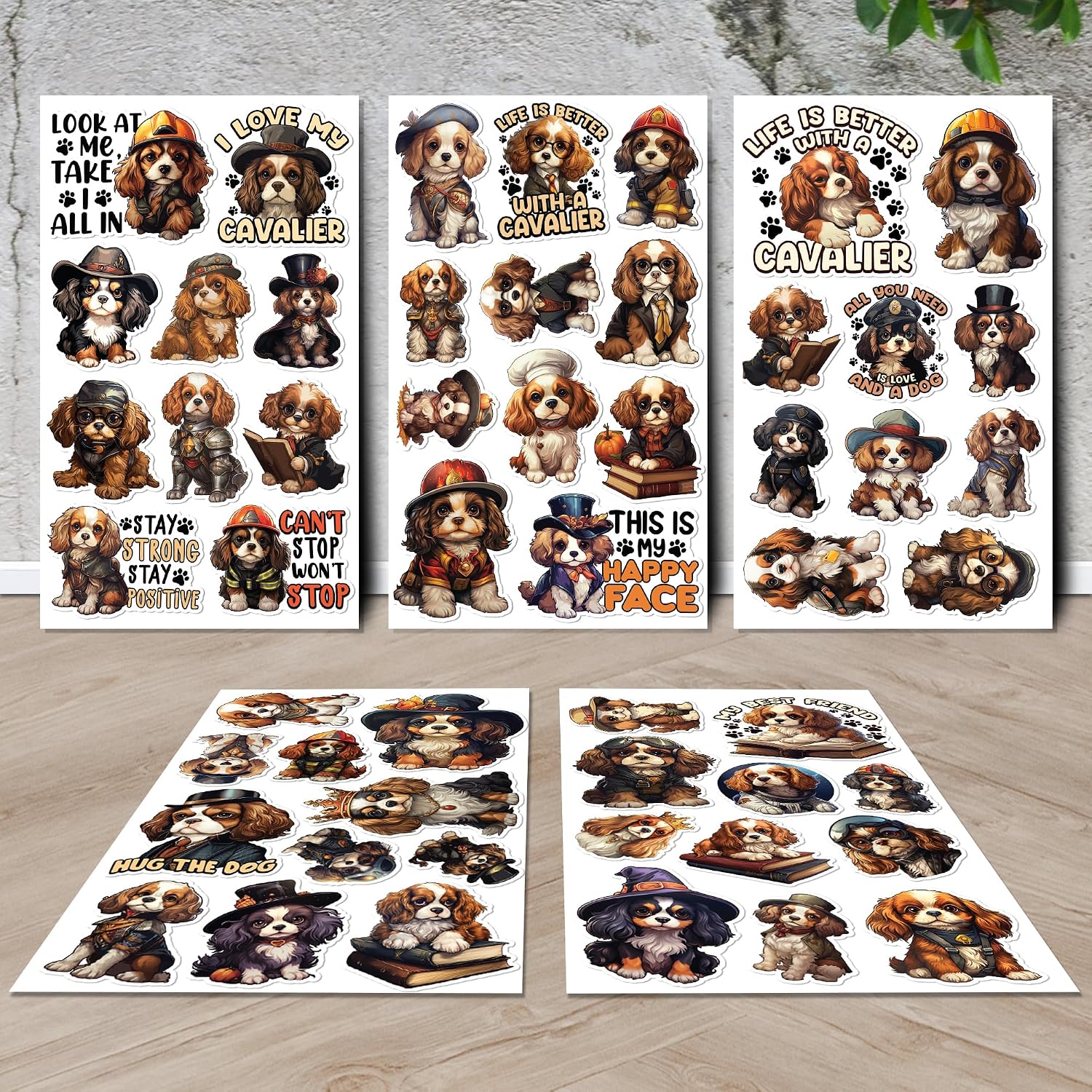 Cavalier King Charles Spaniel Stickers 50 Pieces Vinyl Waterproof Decal
