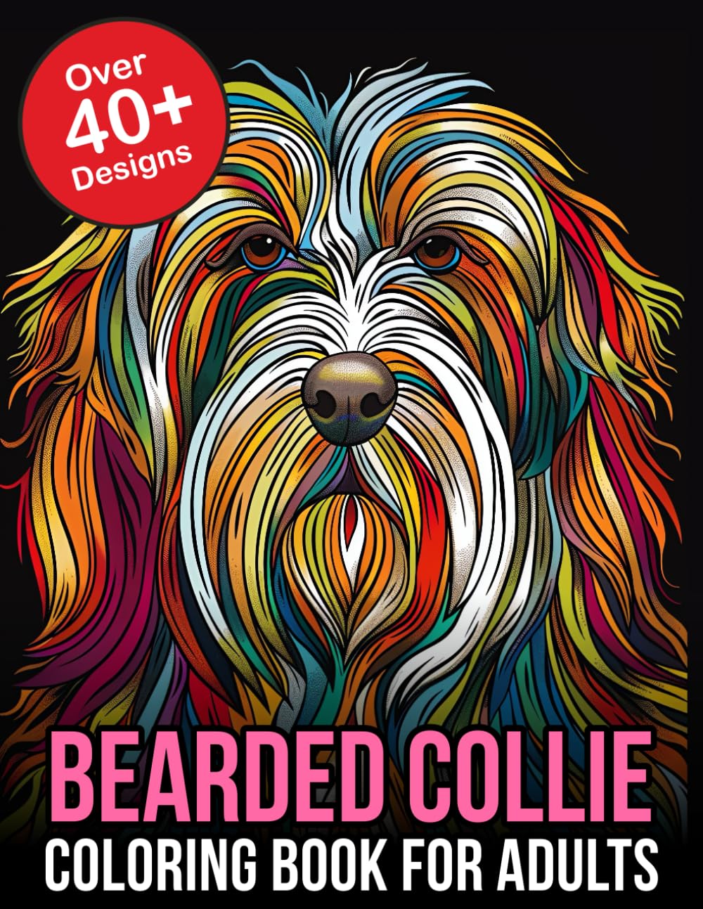 Bearded Collie Coloring Book for Adults