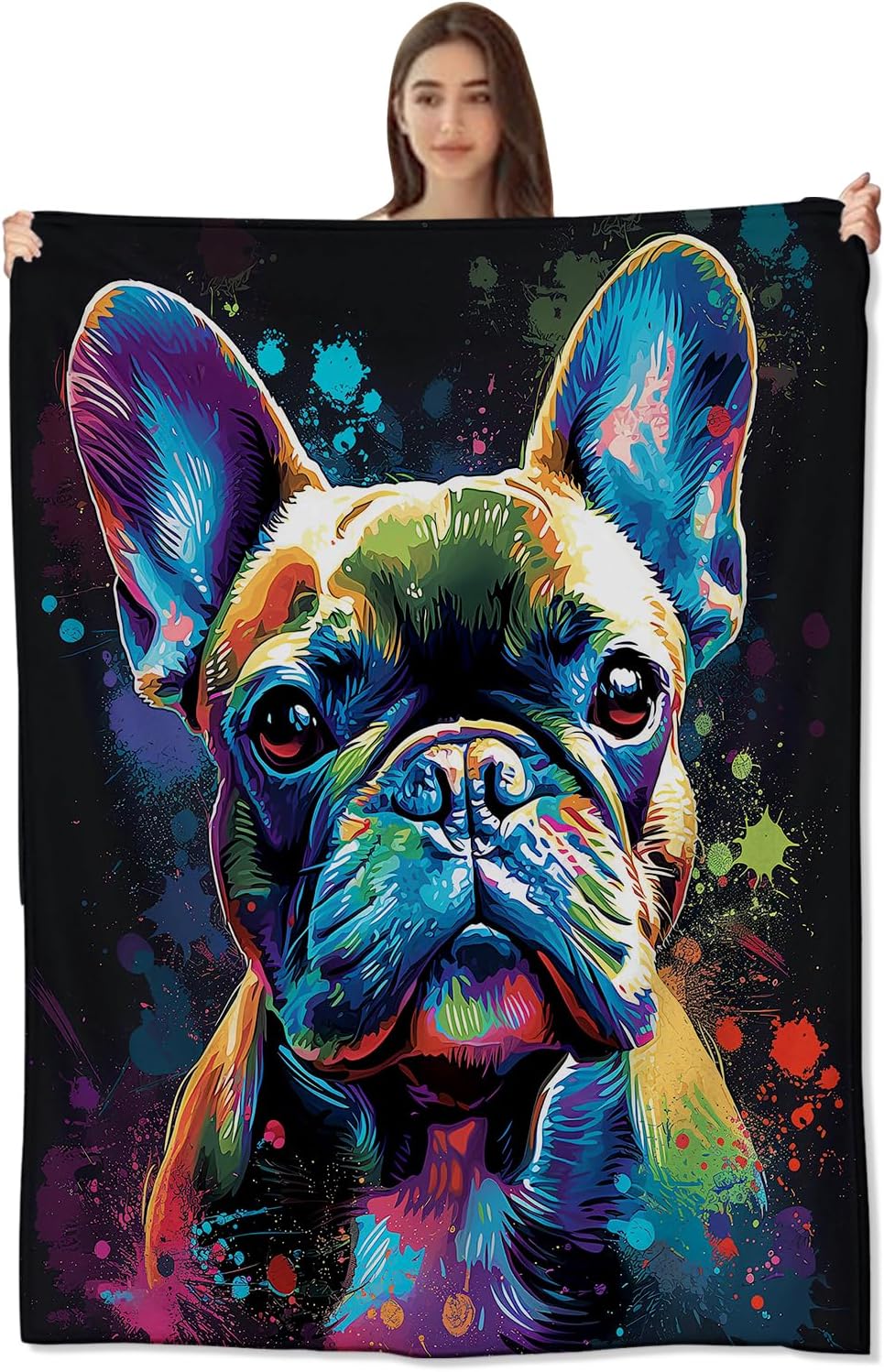 French Bulldog Fleece Throw Blanket