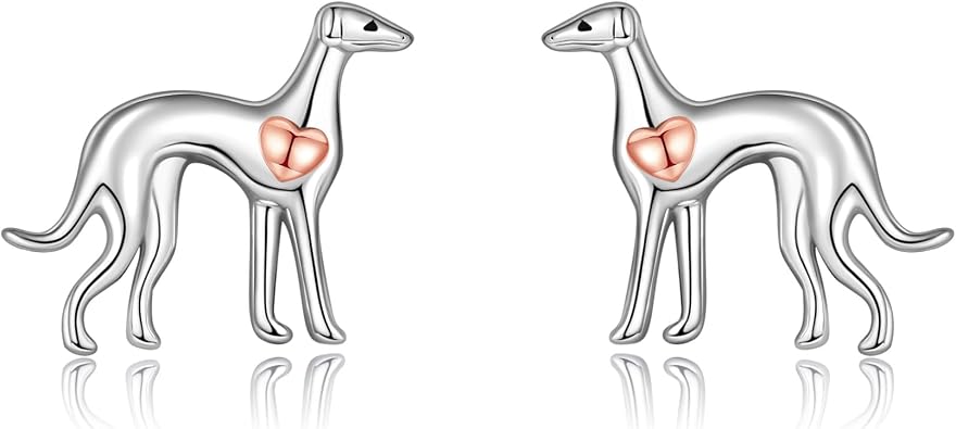 Greyhound Dog Stud Earrings