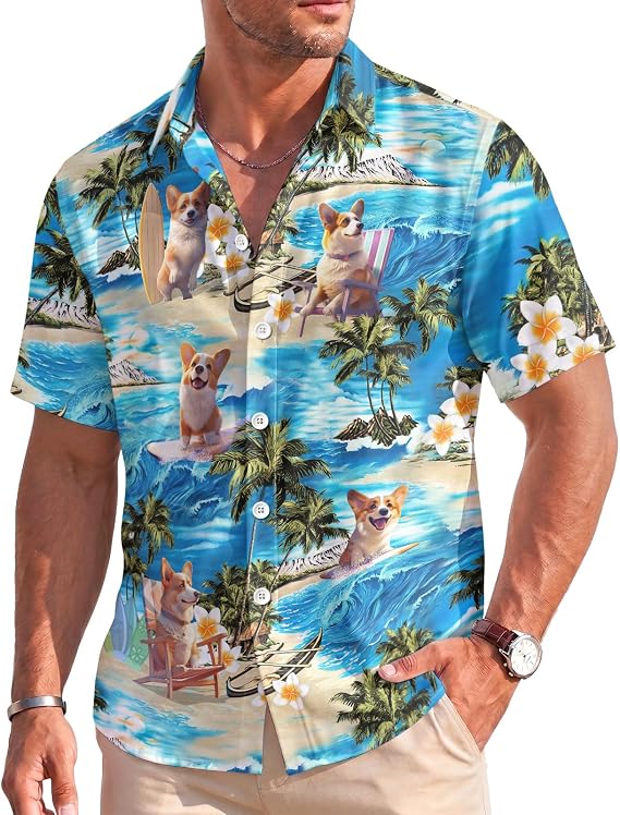 Corgi Dog Hawaiian Shirt