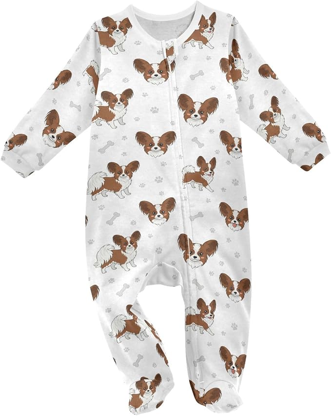 Papillon Dog Baby Pajamas