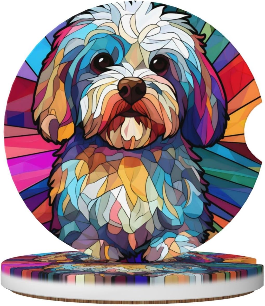 Havanese Dog Ceramic Car Cup Holder