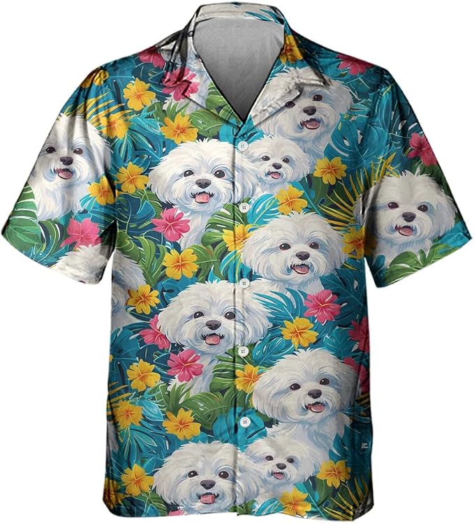 Maltese Dog Hawaiian Shirt