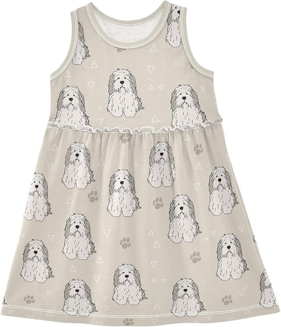 Old English Sheepdog Little Girl Dress