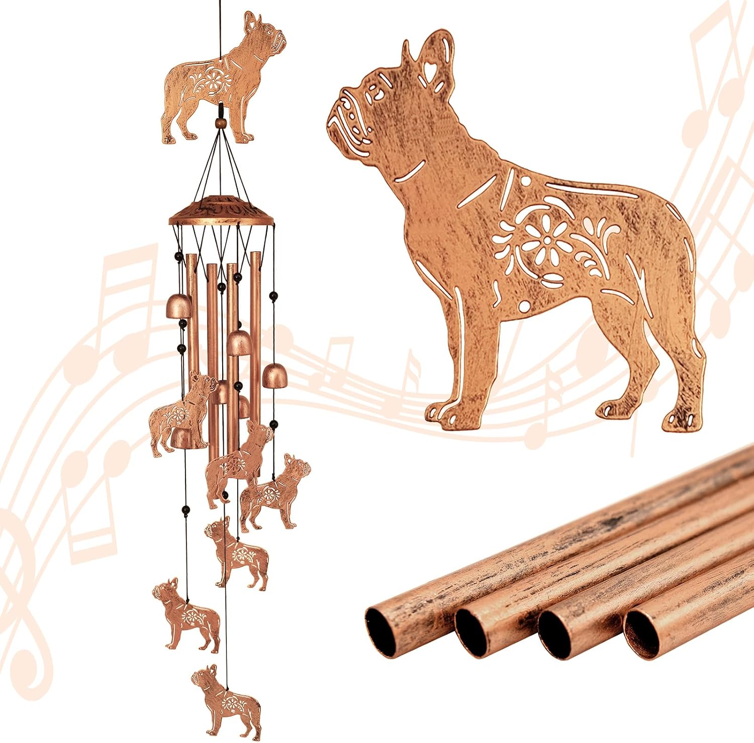 Bulldog Dog Wind Chimes