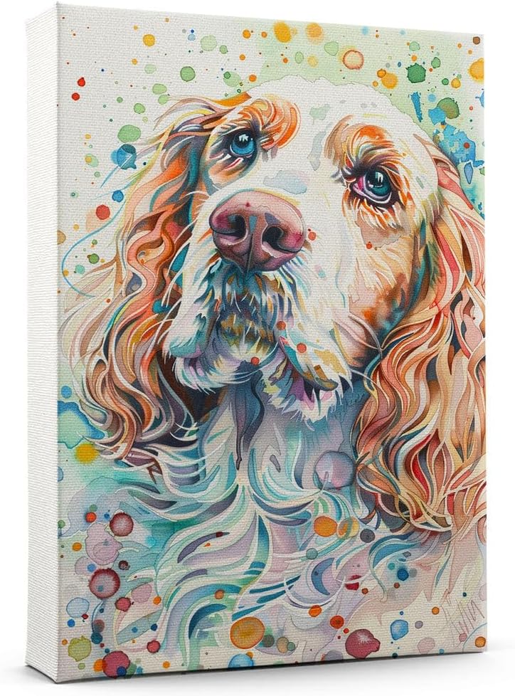 Clumber Spaniel Dog Canvas Art