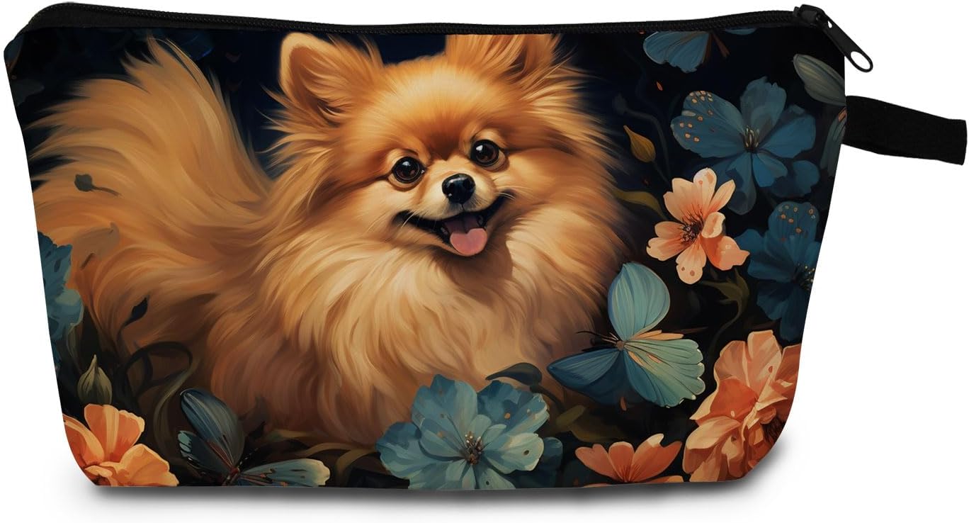 Pomeranian Dog Makeup Bag