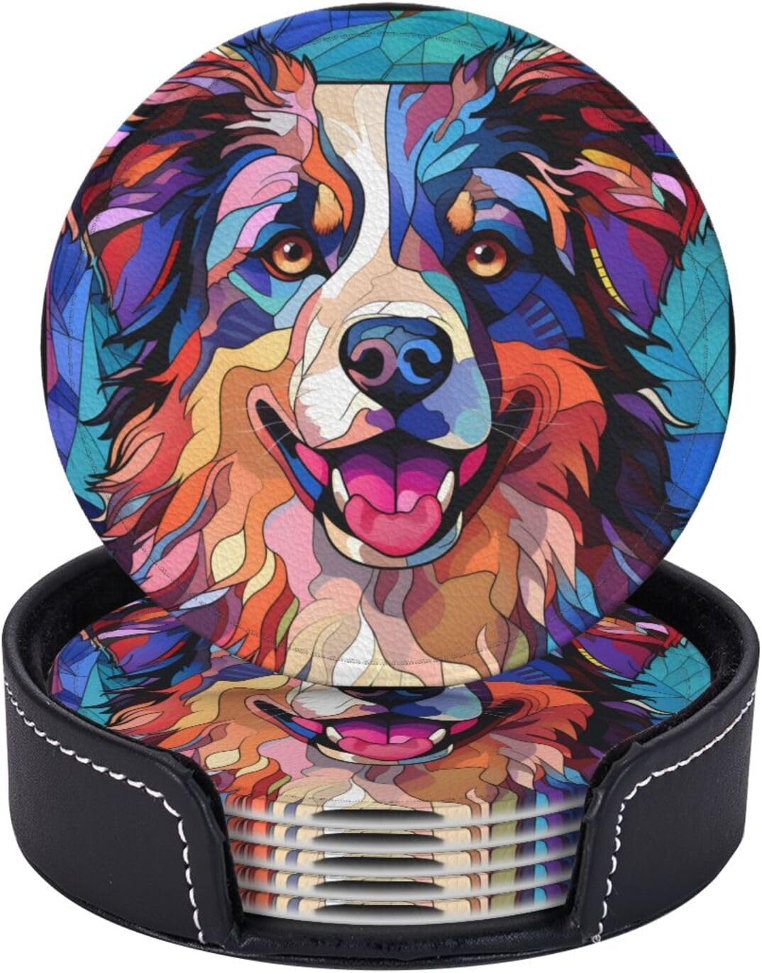 Australian Shepherd Stained Dog Breed Glass Art