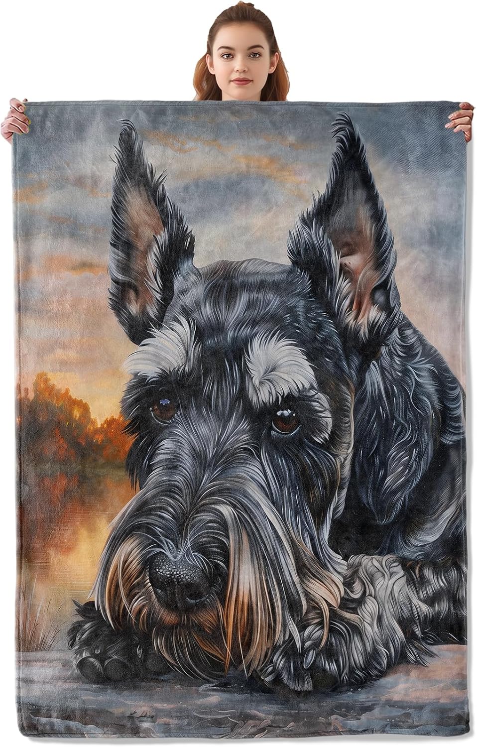 Schnauzer Dog Throw Blanket