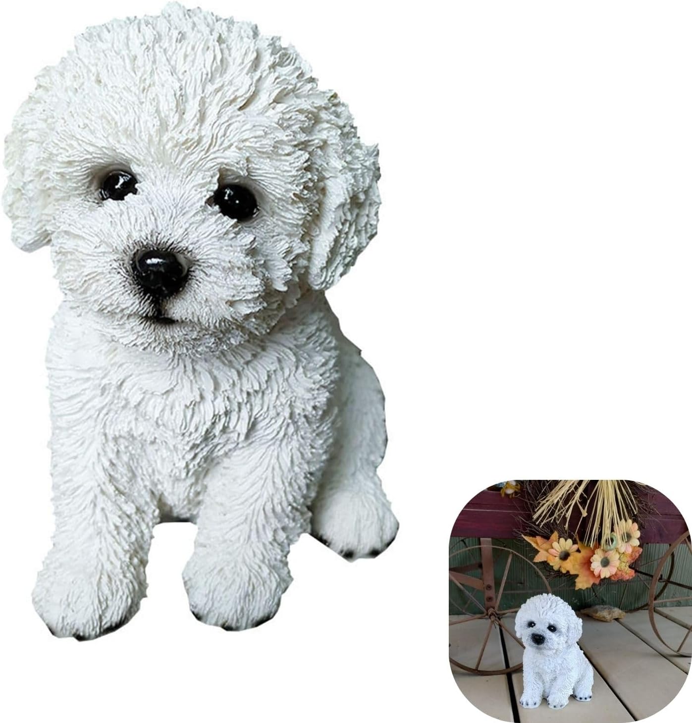 Bichon Frise Garden Puppy Statue