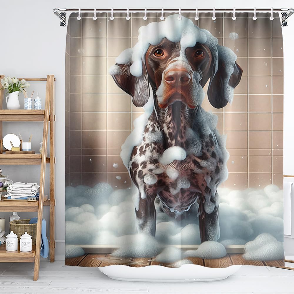 German Short Haired Pointer Dog Shower Curtain