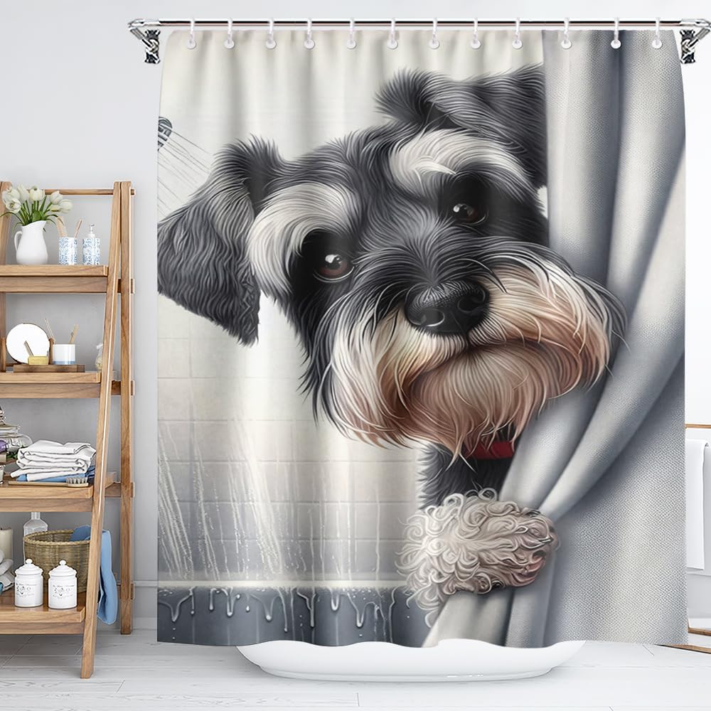 Schnauzer Dog Shower Curtain