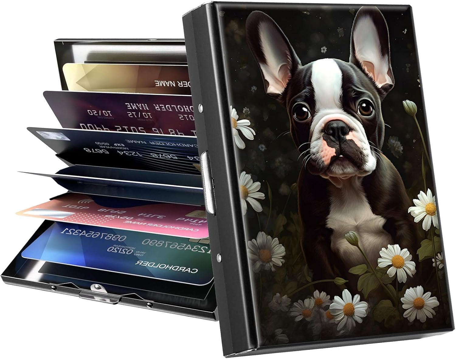 Boston Terrier RFID Blocking Metal Card Wallet