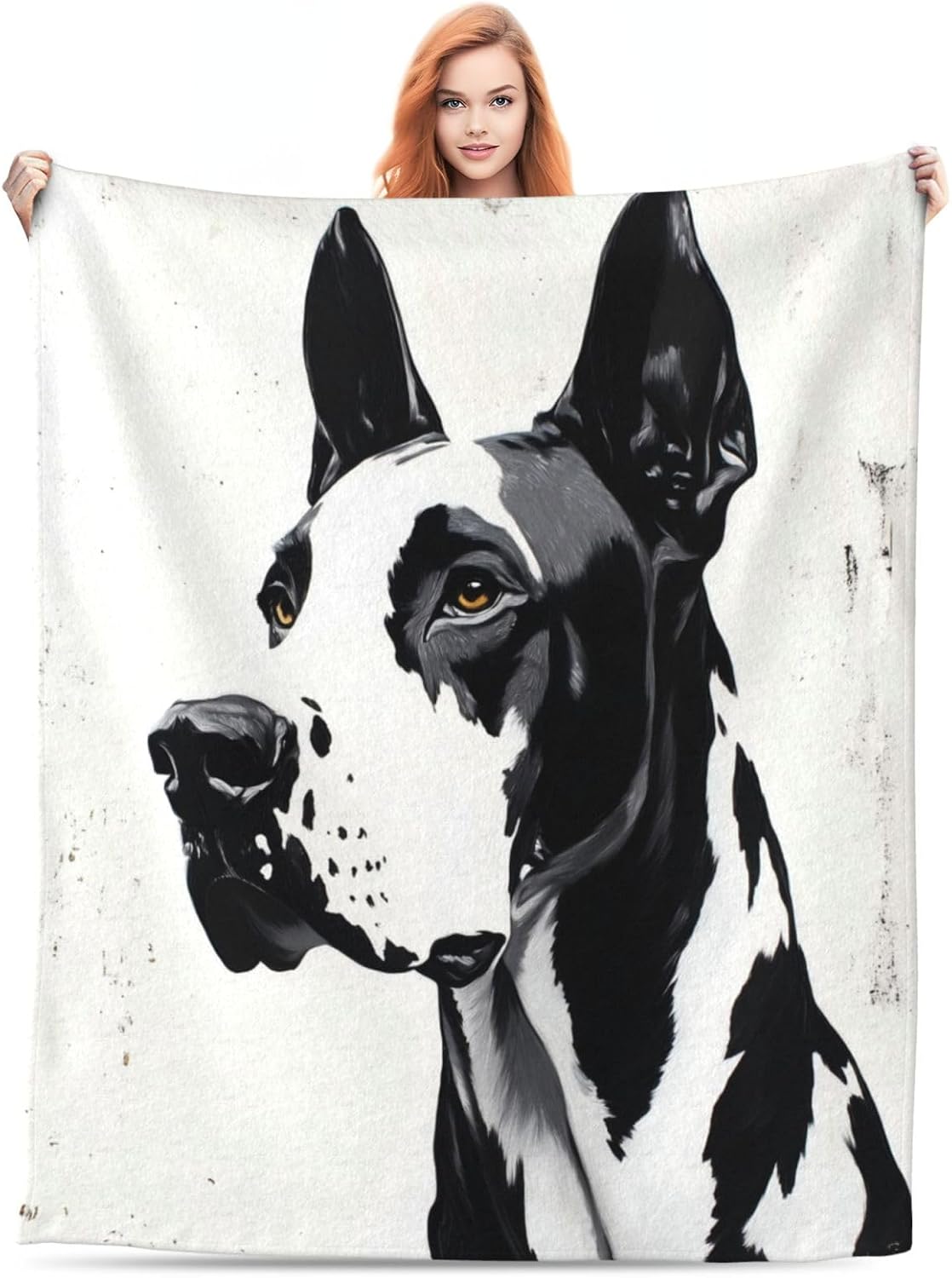 Harlequin Great Dane Dog Throw Blanket