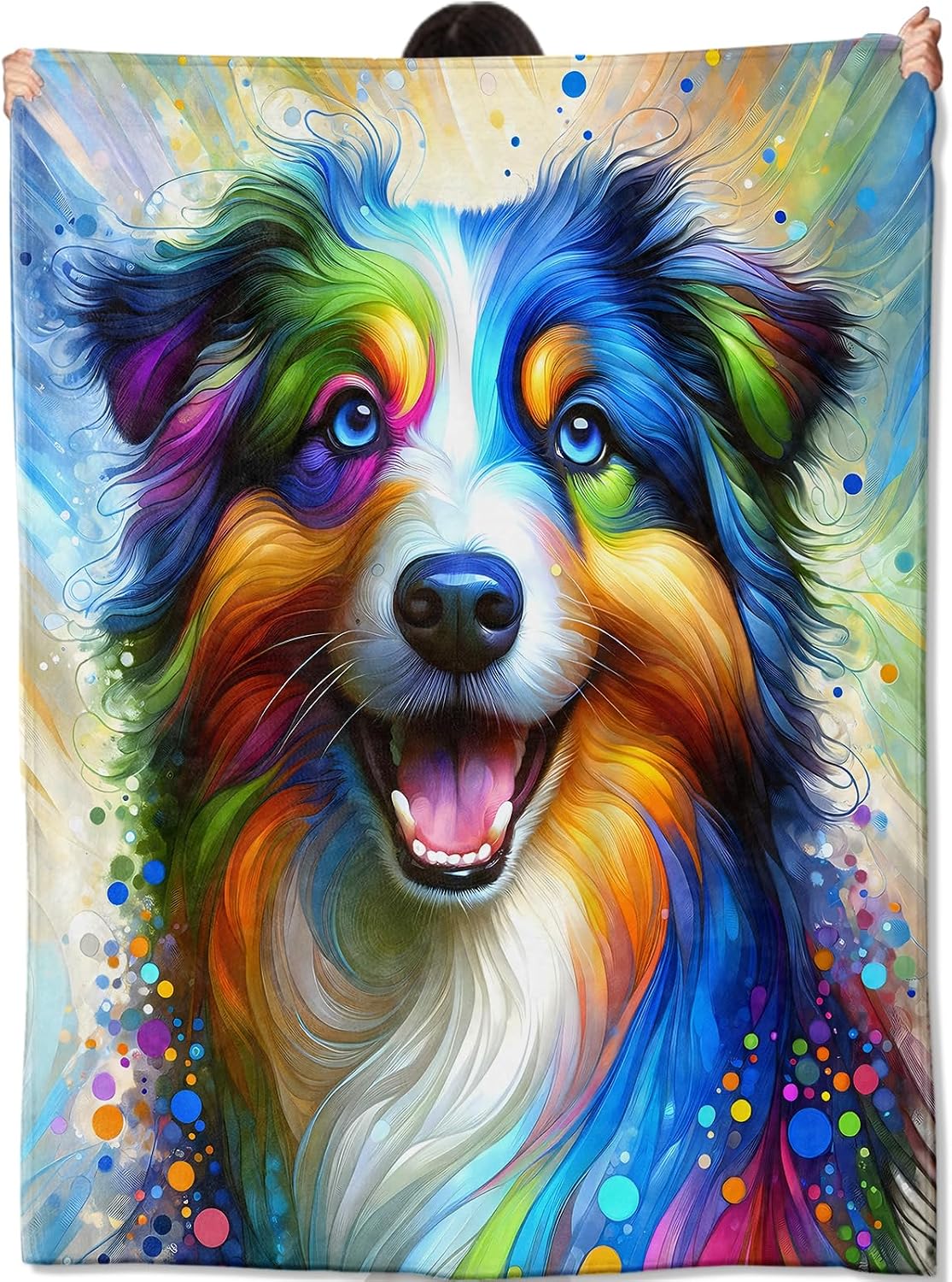 Colorful Australian Shepherd Blanket