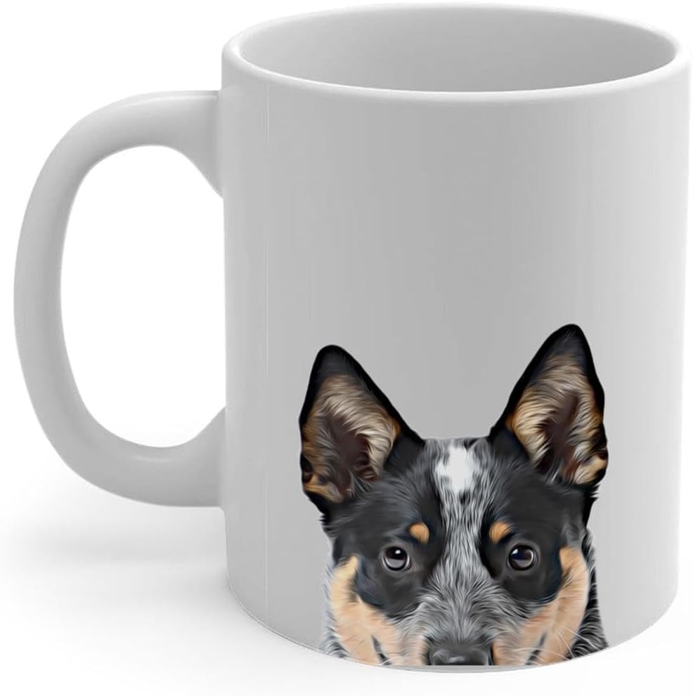 Australian Cattle Dog Peeking Look Out Coffee Mug