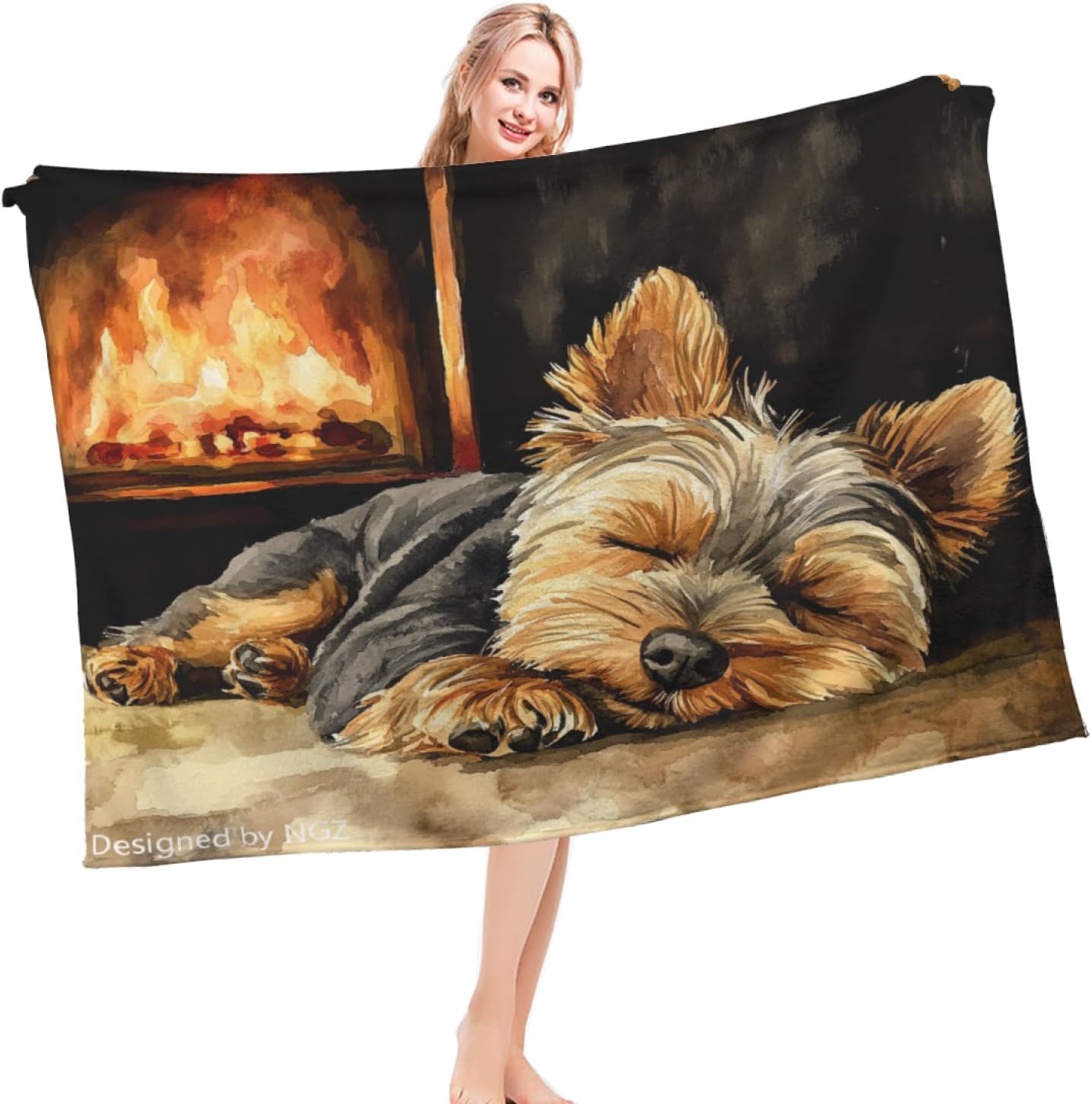York Terrier Dog Throw Blanket