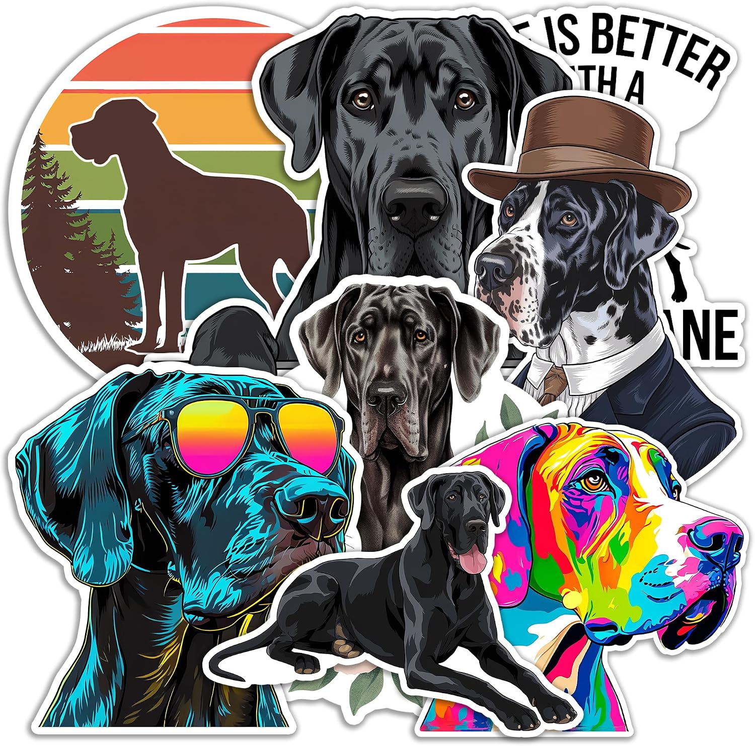 Great Dane Dog Vinyl Stickers
