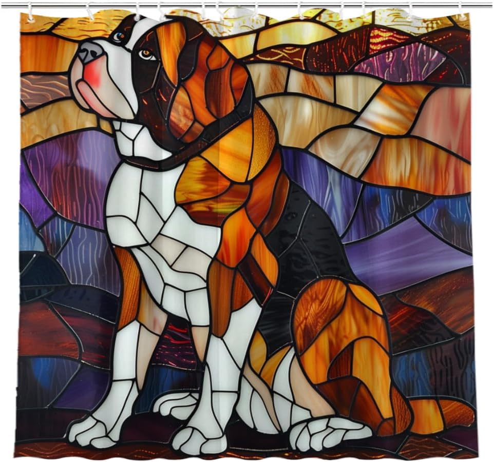 St Bernard Dog Shower Curtain