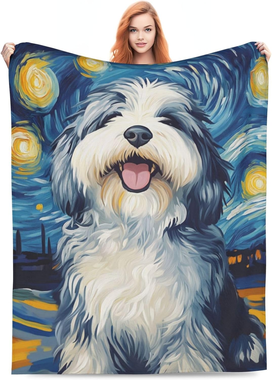 ld English Sheepdog Throw Blanket