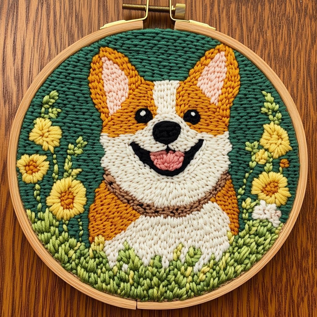 Corgi Dog Embroidery Kit