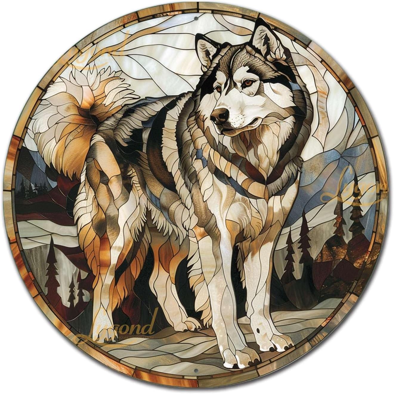 Tin Sign Strong Alaskan Malamute for Rustic Lodges