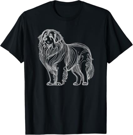 Tibetan Mastiff Dog Line Art T-Shirt