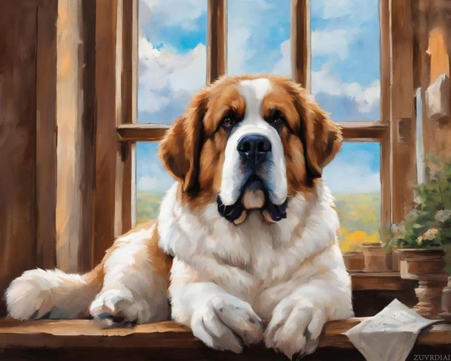 St Bernard Dog Paint By Number Kit