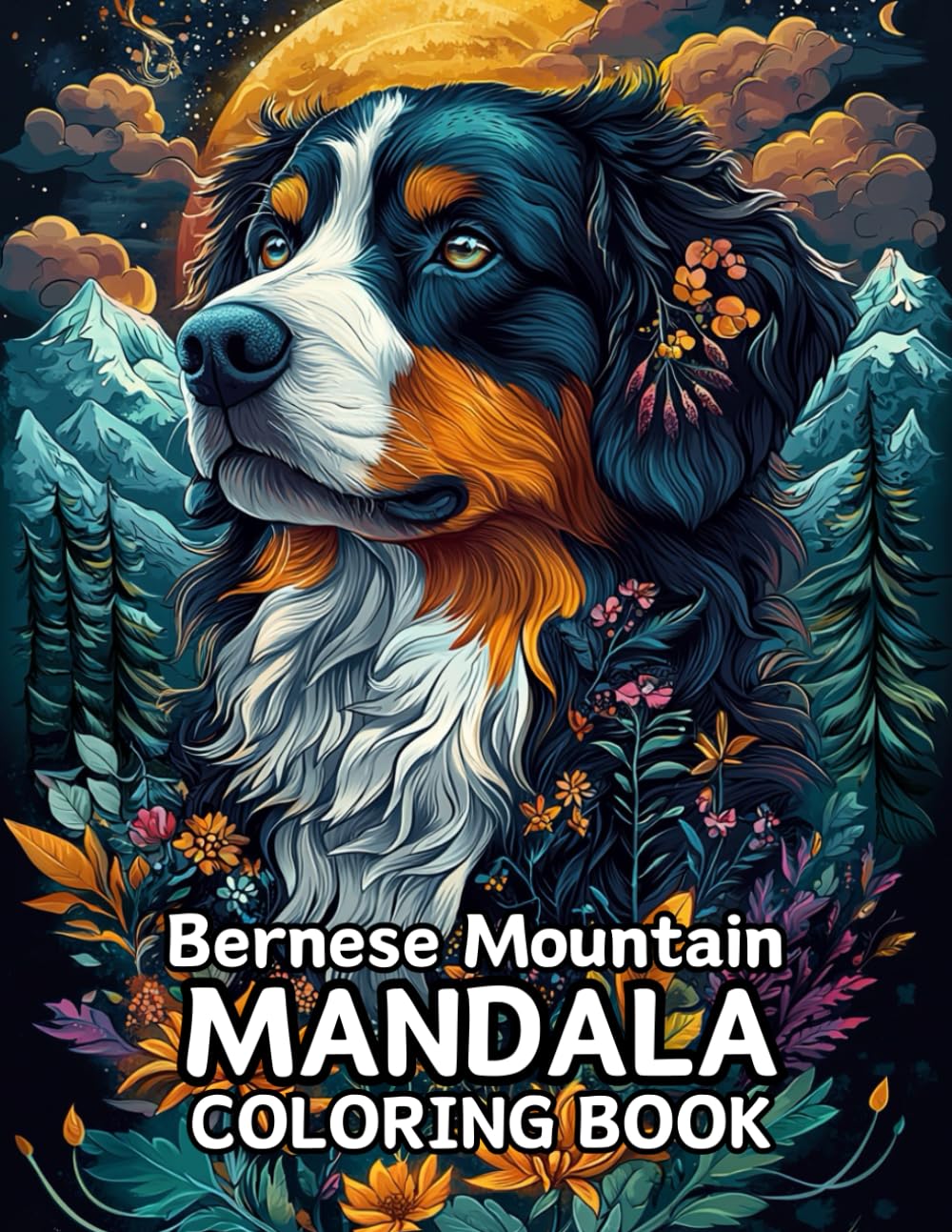 Bernese Mountain Dog Mandala Coloring Book