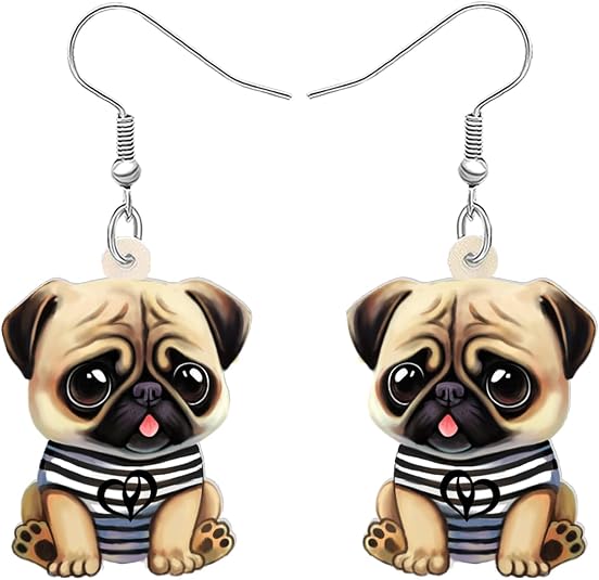 Pekingese Dangle Earrings