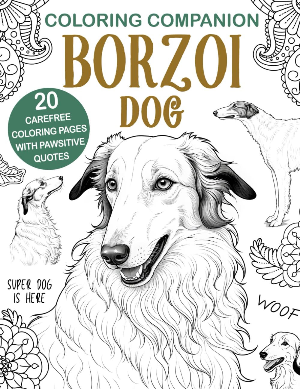 Borzoi Dog Coloring Book