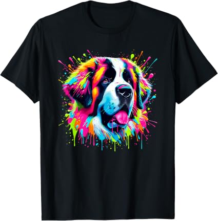 Colorful Saint Bernard Dog T-Shirt