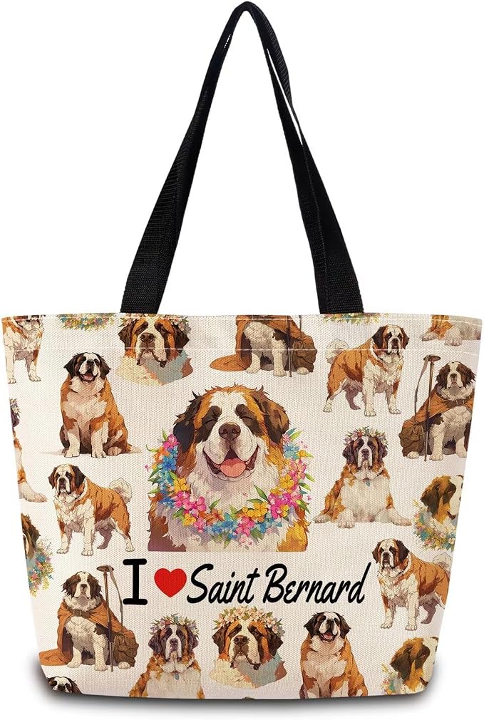 Saint Bernard Dog Grocery Tote Bag