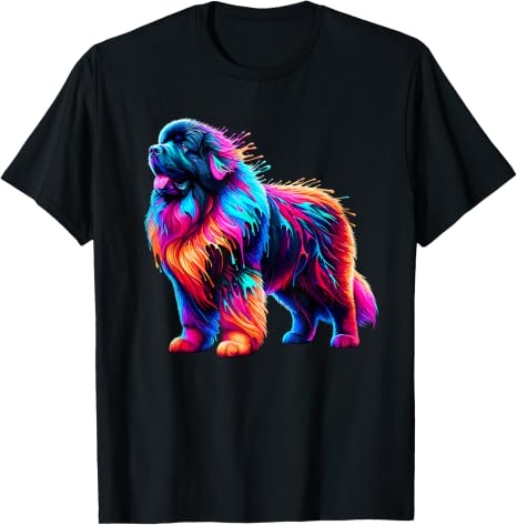 Colorful Newfie Dog T-Shirt