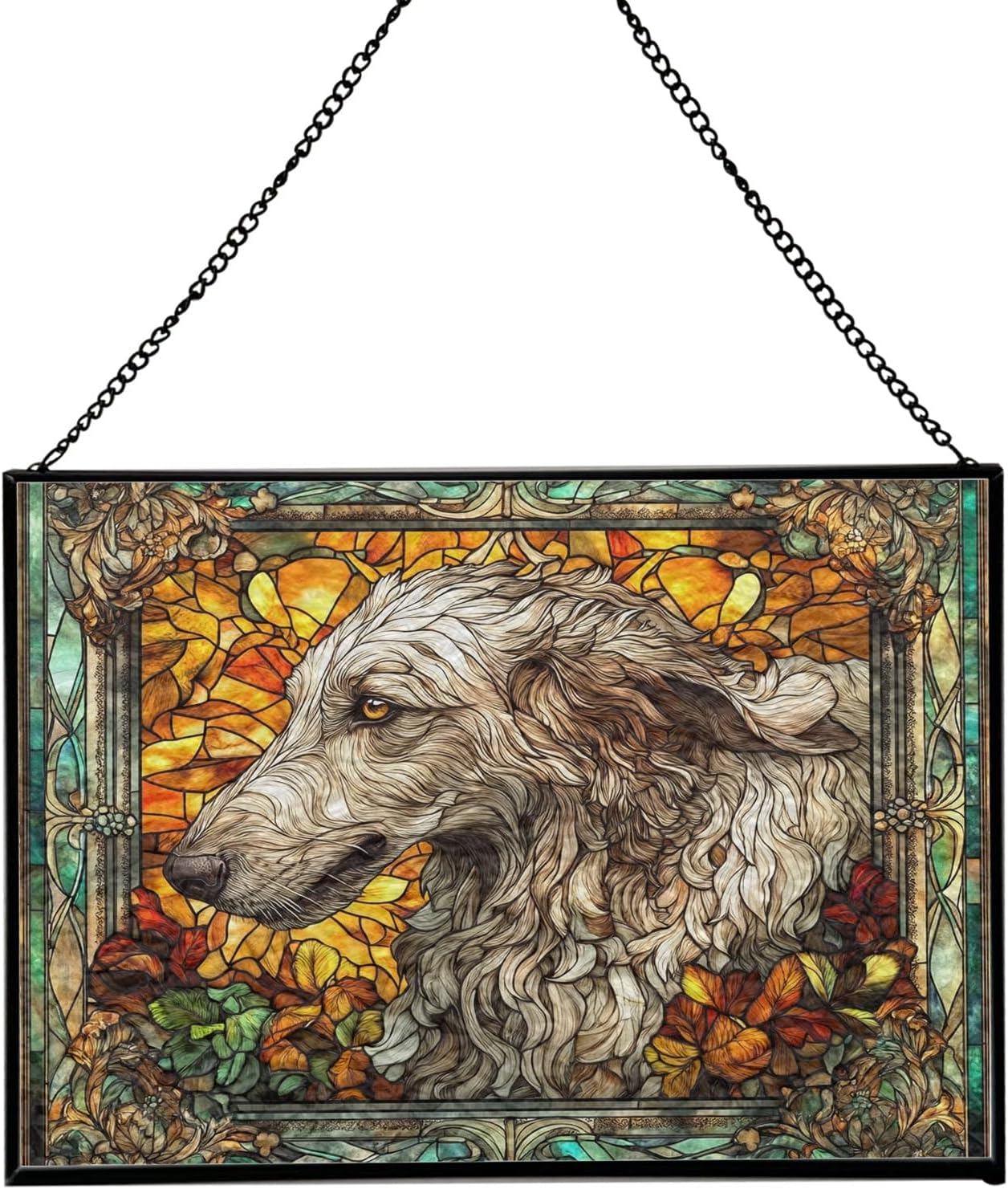 Scottish Deerhound Stained Glass Suncatcher