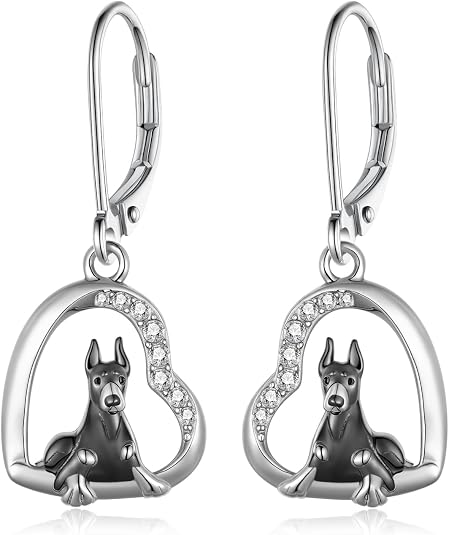 Doberman Pinscher Dog Dangling Earrings