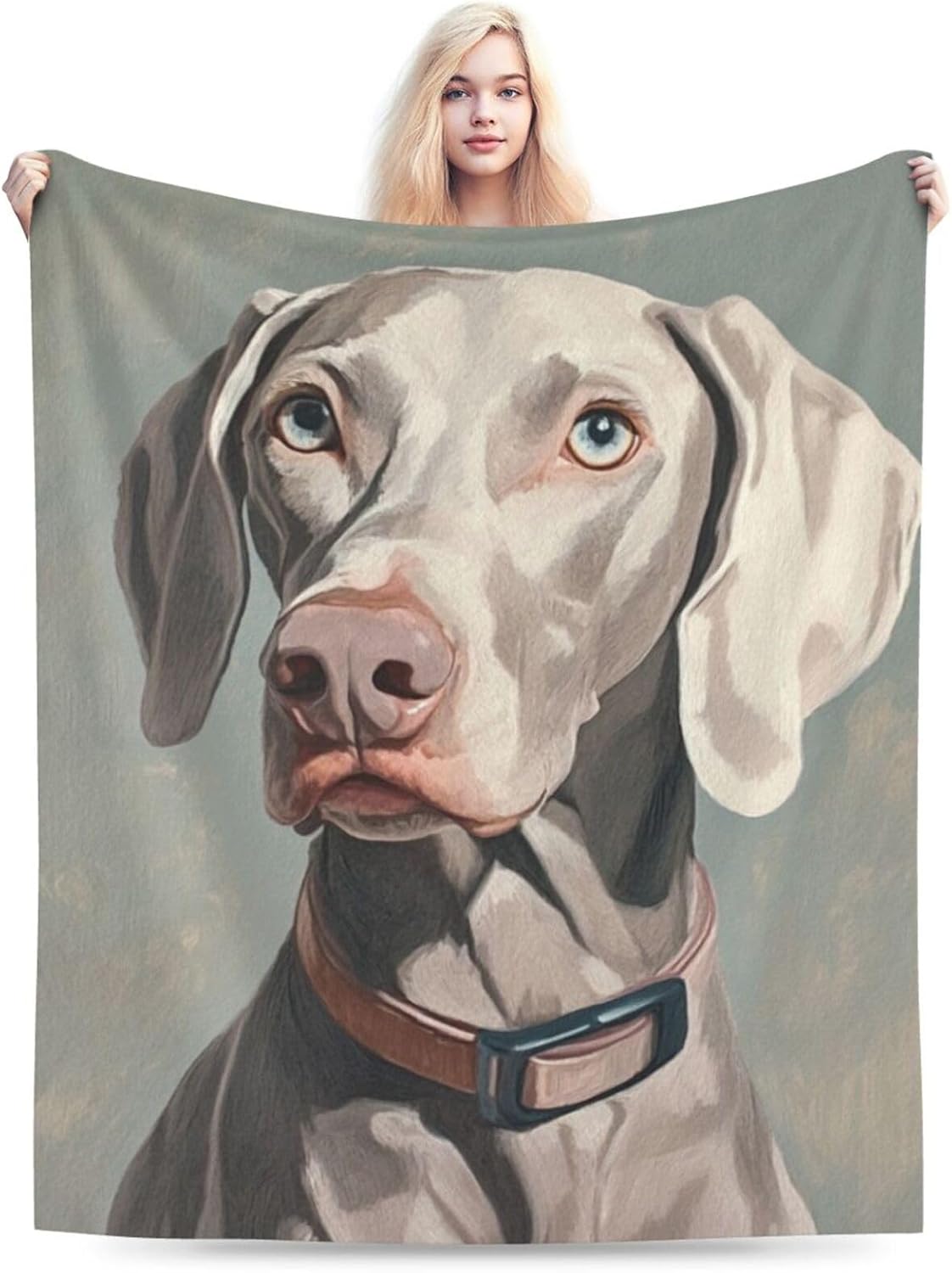 Weimaraner Dog Throw Blanket